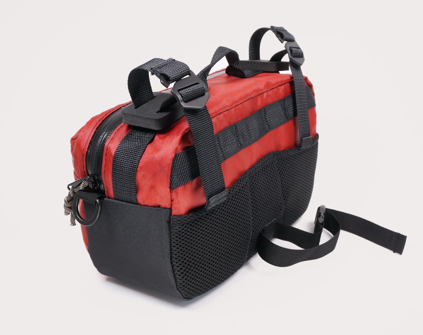 Bicycle bike handlebar bag hip pack, 5L. Handmade in New Zealand. Suits gravel, mountainbikes, commuting bicycles, bike touring.