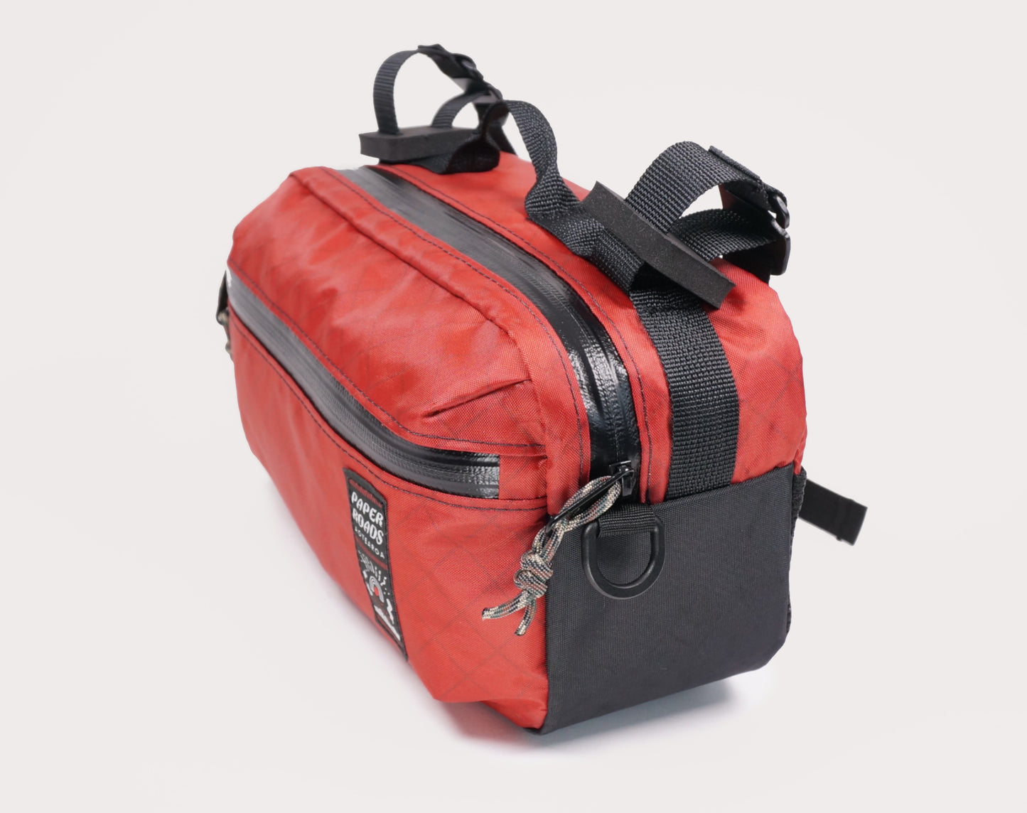 Bicycle bike handlebar bag hip pack, 5L. Handmade in New Zealand. Suits gravel, mountainbikes, commuting bicycles, bike touring.
