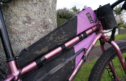 Bikepacking ultra racing touring long top tube bag custom made in new zealand