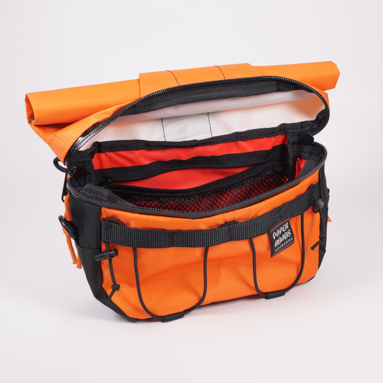NZ made bikepacking front bag clip on pouch hungry ranger Paper Roads