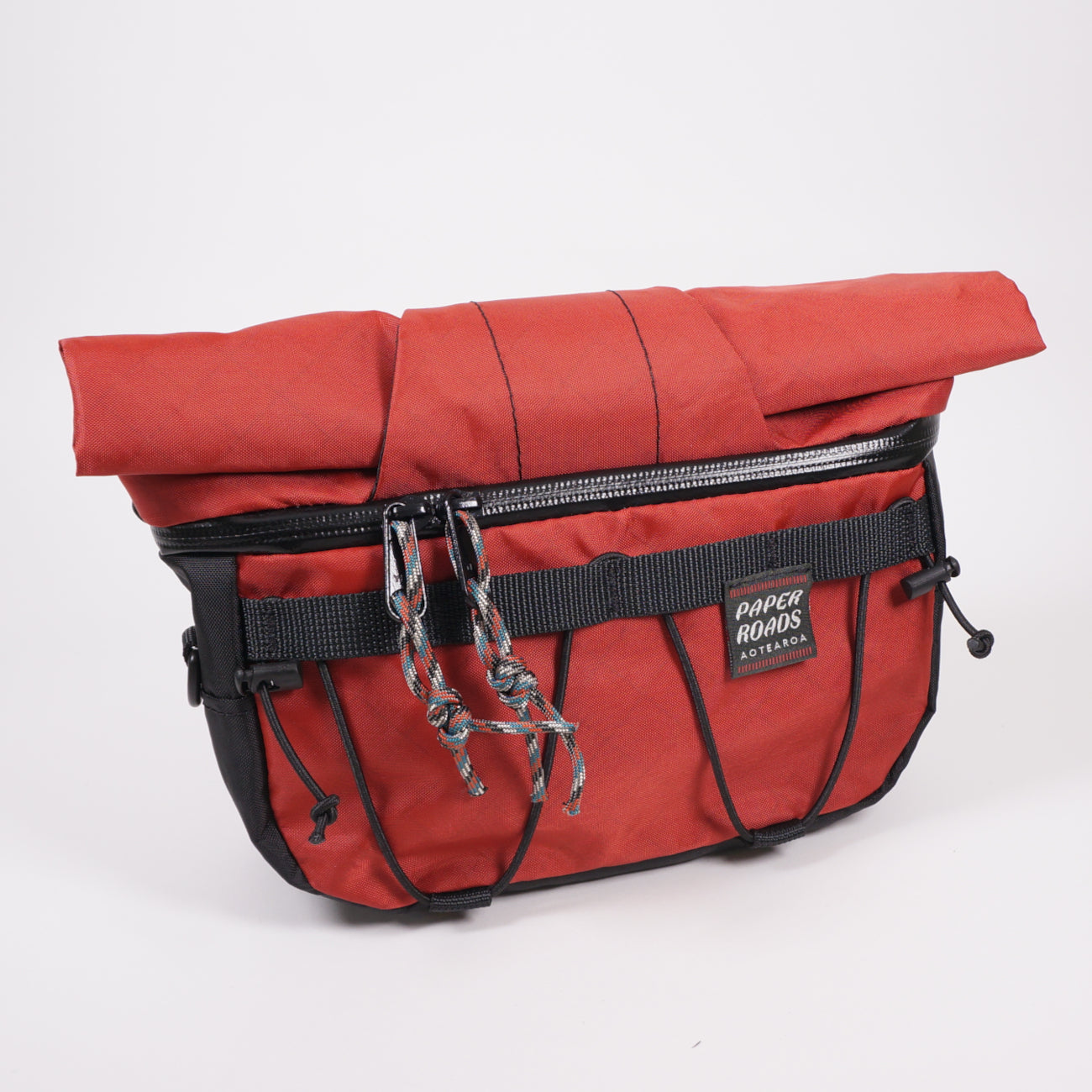 NZ made bikepacking front bag clip on pouch hungry ranger Paper Roads