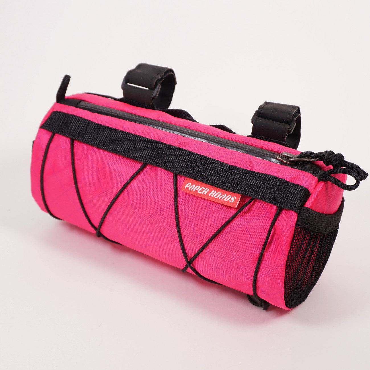 Bright pink gravel groad cycling bar bag made in New Zealand