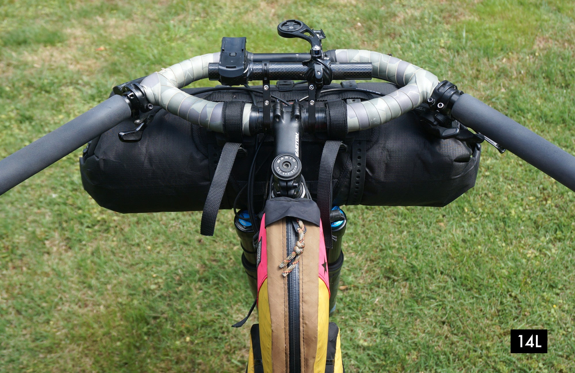 wayward riders harness bikepacking cycling dry bag roll dyneema long skinny