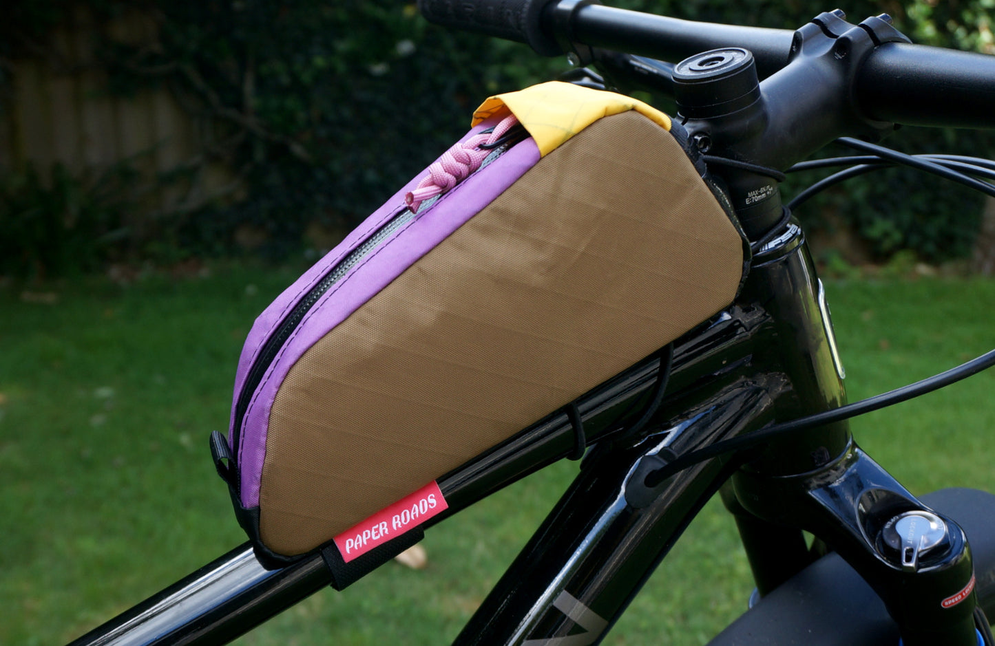 custom top tube bag large NZ hand made bikepacking cycling bikes