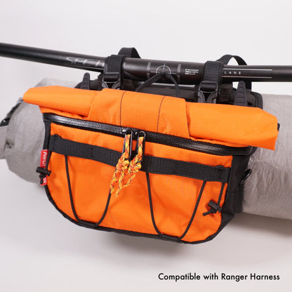NZ made bikepacking front bag clip on pouch hungry ranger Paper Roads