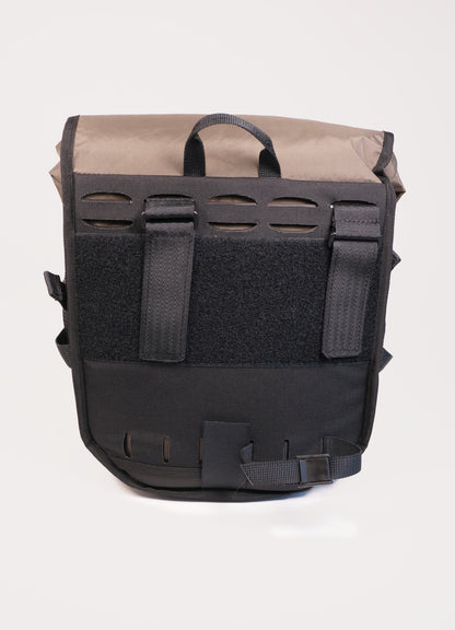 Bikepacking touring roll top panniers 12L. Custom handmade ultralight waterproof, sturdy for riding gravel and mountain bike trails. Made New Zealand bike bags. 