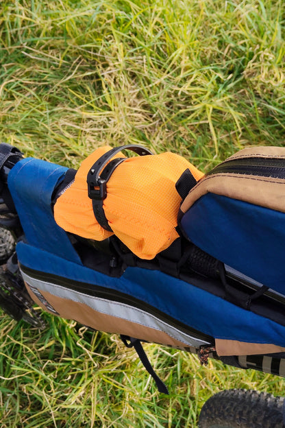 Hike a bike carry straps bikepacking hiking ultra race, bike shoulder straps, tour te waipounamu made in new zealand