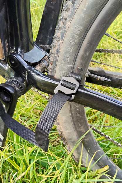 Hike a bike carry straps bikepacking hiking ultra race, bike shoulder straps, tour te waipounamu made in new zealand