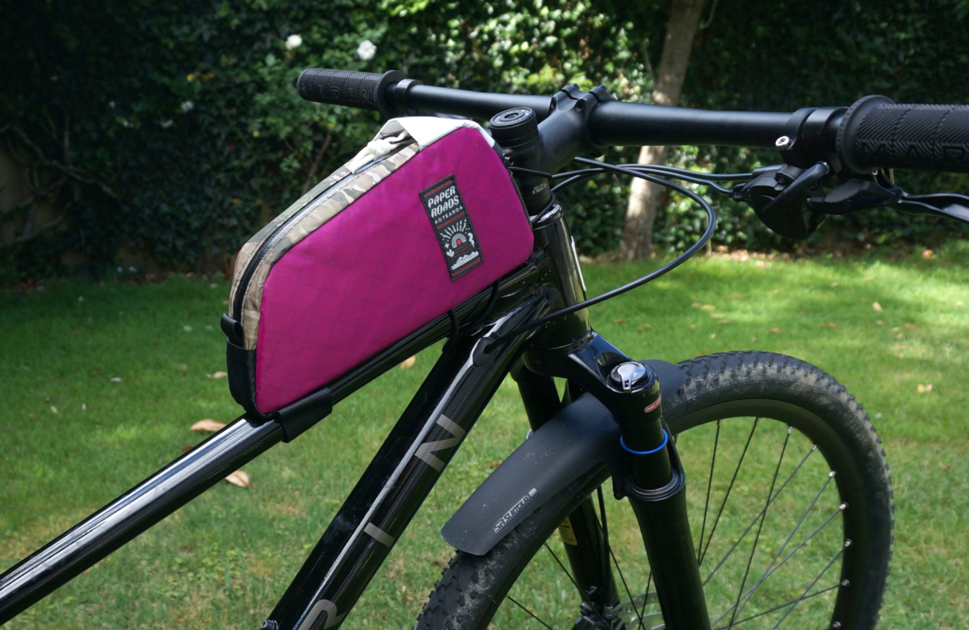 custom top tube bag large NZ hand made bikepacking cycling bikes