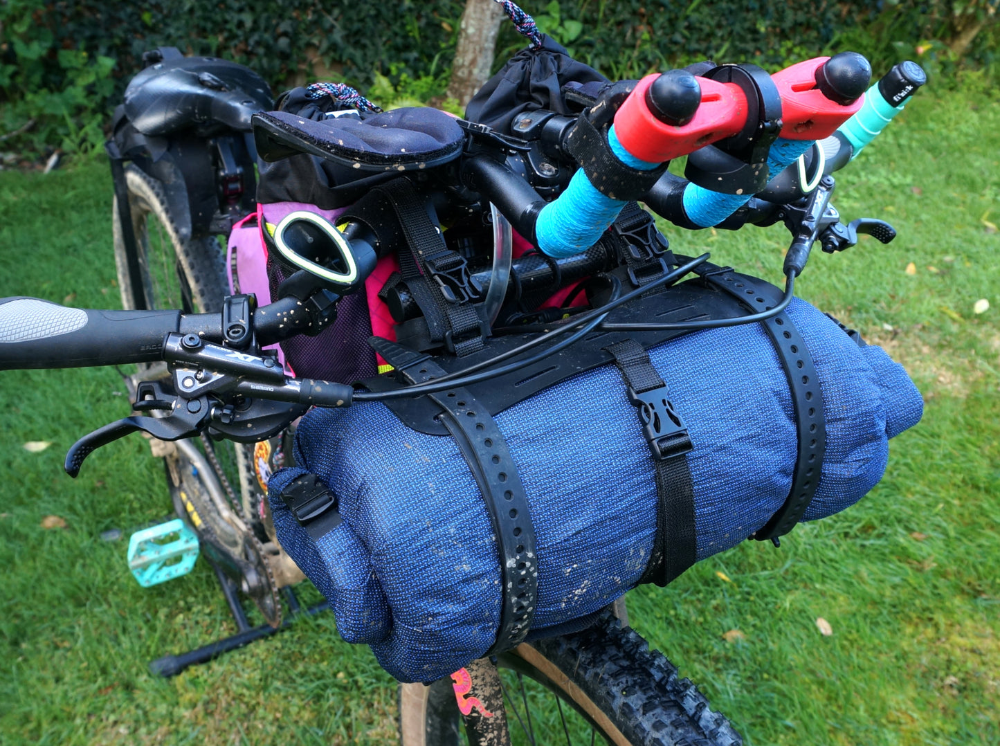 Bikepacking front roll dry bag harness ultralight NZ made Voile straps