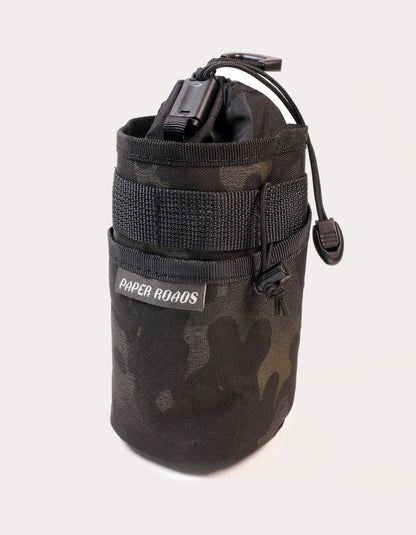 Treat bag / stem / bag feed bag / handlebar bag - bikepacking, touring, commuting, bike riding to hold snacks, phone, bottle. Dark camo multicam.
