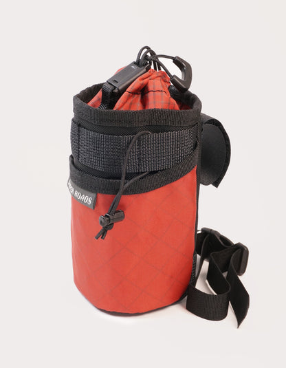 Treat bag / stem / bag feed bag / handlebar bag - bikepacking, touring, commuting, bike riding to hold snacks, phone, bottle. Outback red.