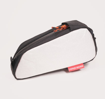 Top tube bag bikepacking gravel cycling NZ handmade white