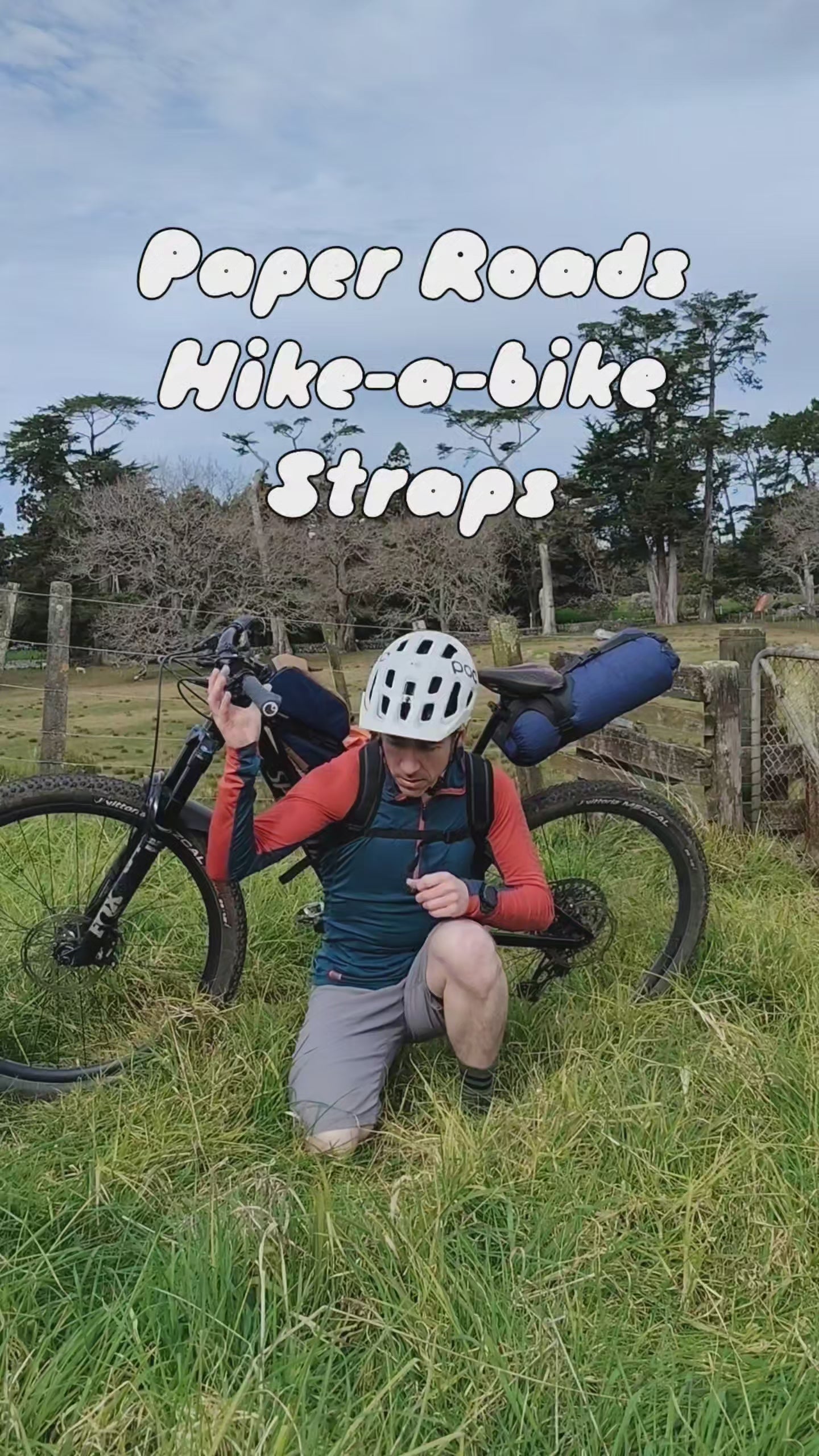 Hike a bike carry straps bikepacking hiking ultra race, bike shoulder straps, tour te waipounamu made in new zealand